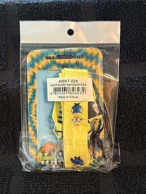 Kids Yellow Minion-Style Card Holder Lanyard